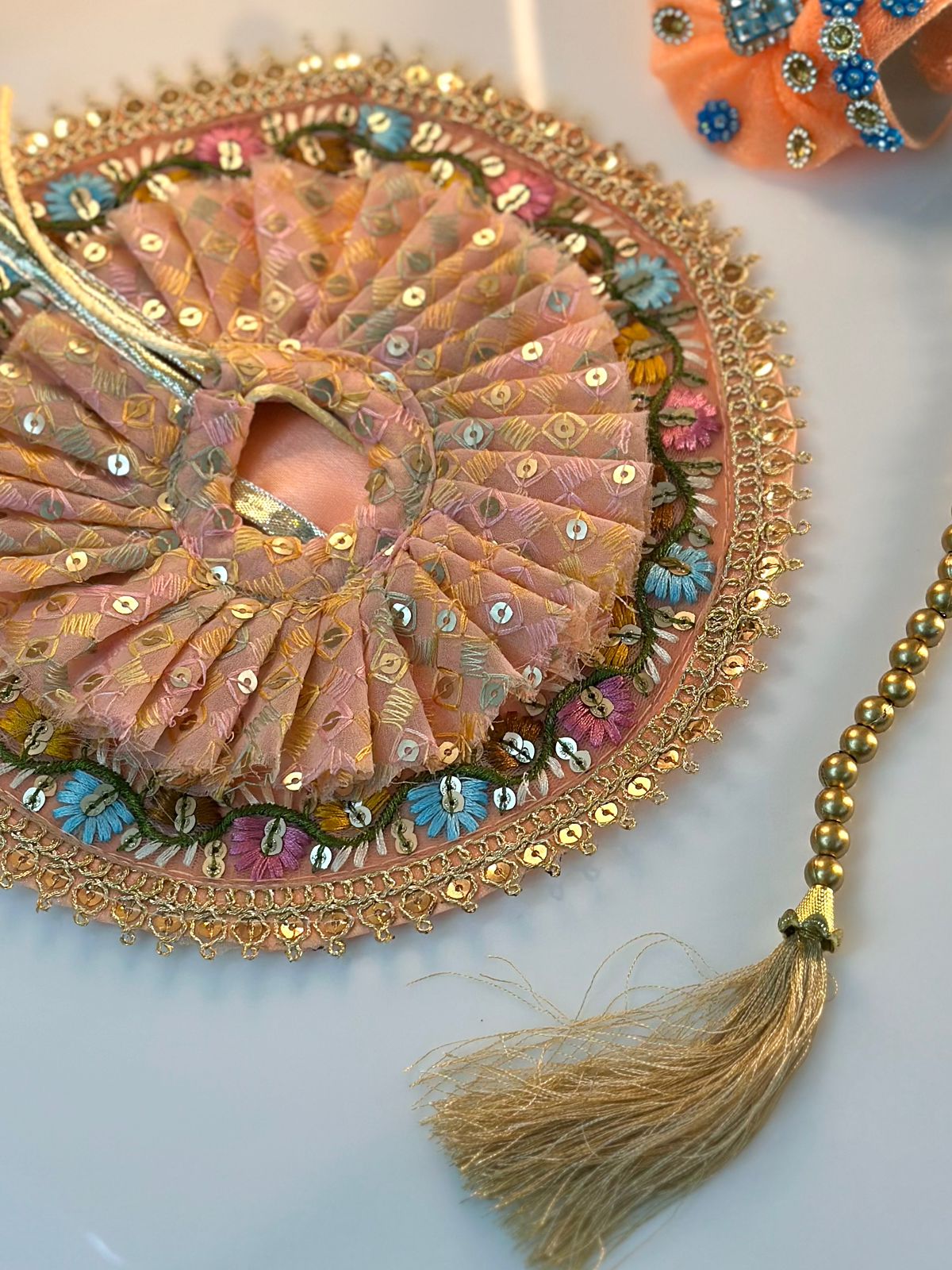 Laddu Gopal Dress - Peach toned